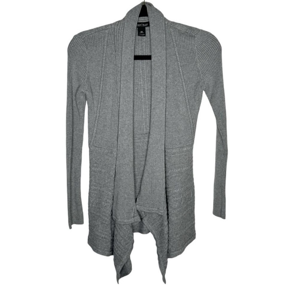 White House Black Market Gray Open Front Cardigan